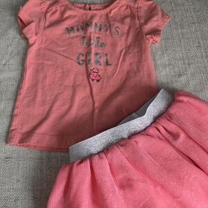 Baby Bundle - Carter's Coral Glitter Text Tee